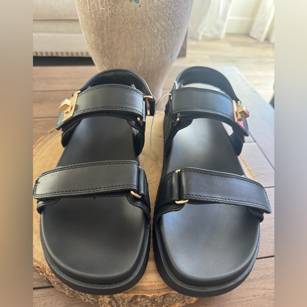 NWT Women's Jonie Ankle Strap Footbed Sandals - A New Day Black 11 - Picture 6 of 7